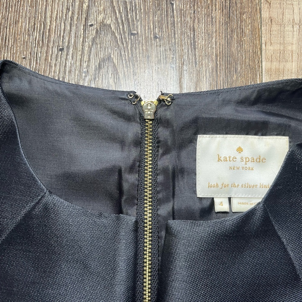 Kate Spade Emma Silk Dress in Black With Pockets Women’s Size 4 - Picture 4 of 7